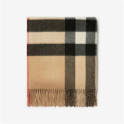 Shop Burberry Check Cashmere Blanket 